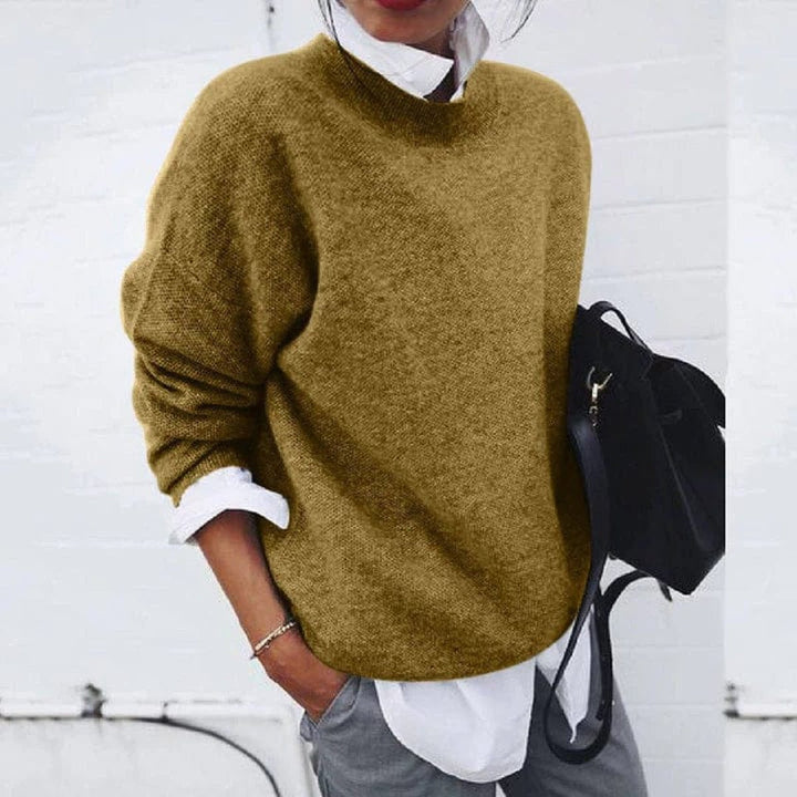 Women's Oversized Soft Knitted Sweater Relaxed Crew Neck Jumper