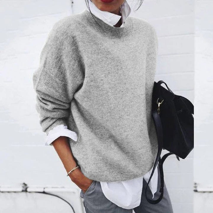 Women's Oversized Soft Knitted Sweater Relaxed Crew Neck Jumper