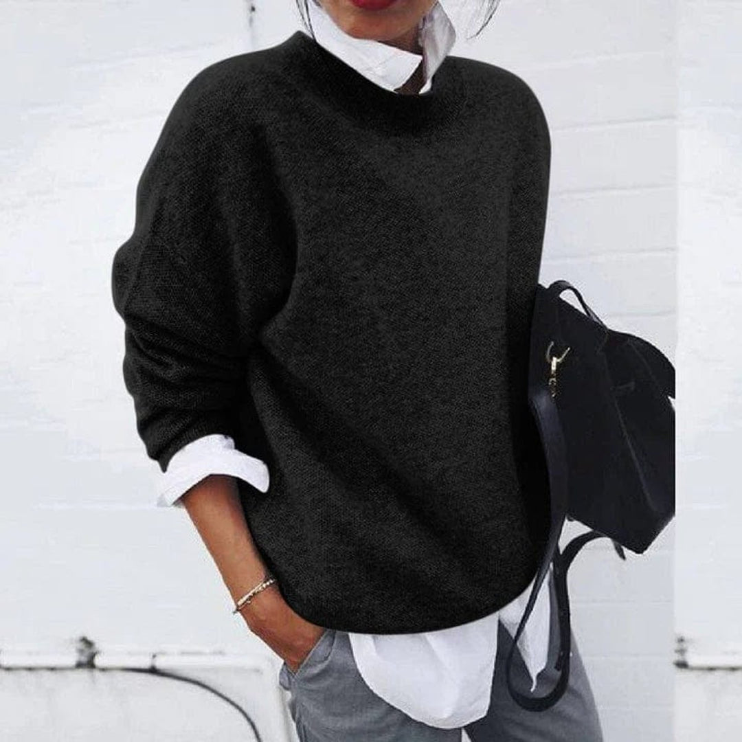 Women's Oversized Soft Knitted Sweater Relaxed Crew Neck Jumper