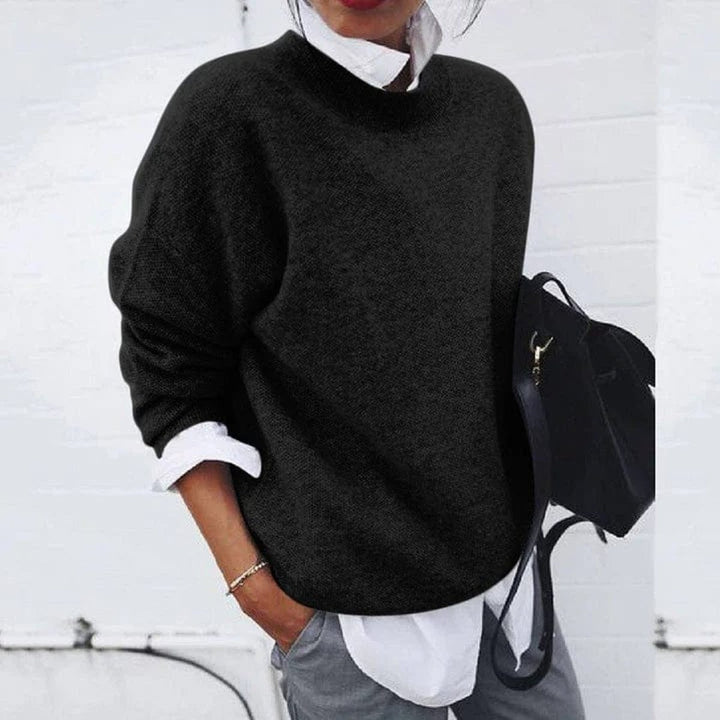 Women's Oversized Soft Knitted Sweater Relaxed Crew Neck Jumper