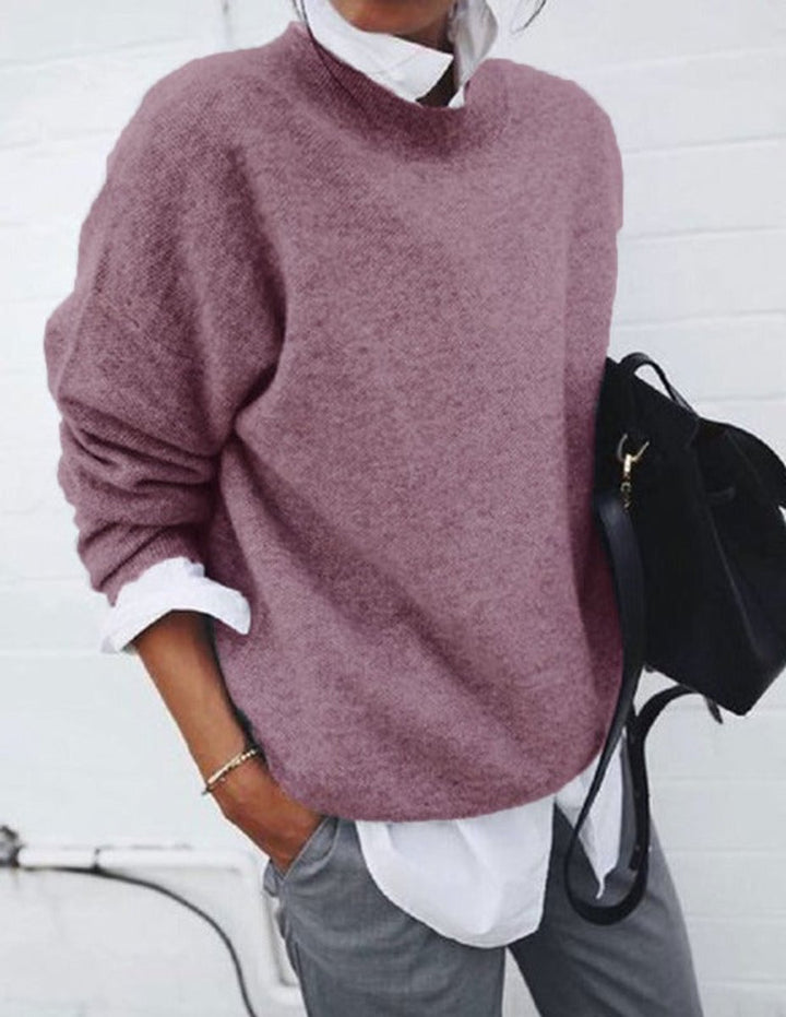 Women's Oversized Soft Knitted Sweater Relaxed Crew Neck Jumper