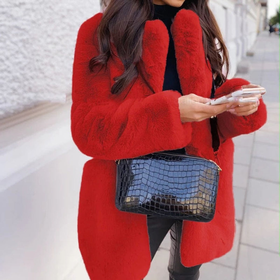 Women's Oversized Teddy Faux Fur Coat Large Collar