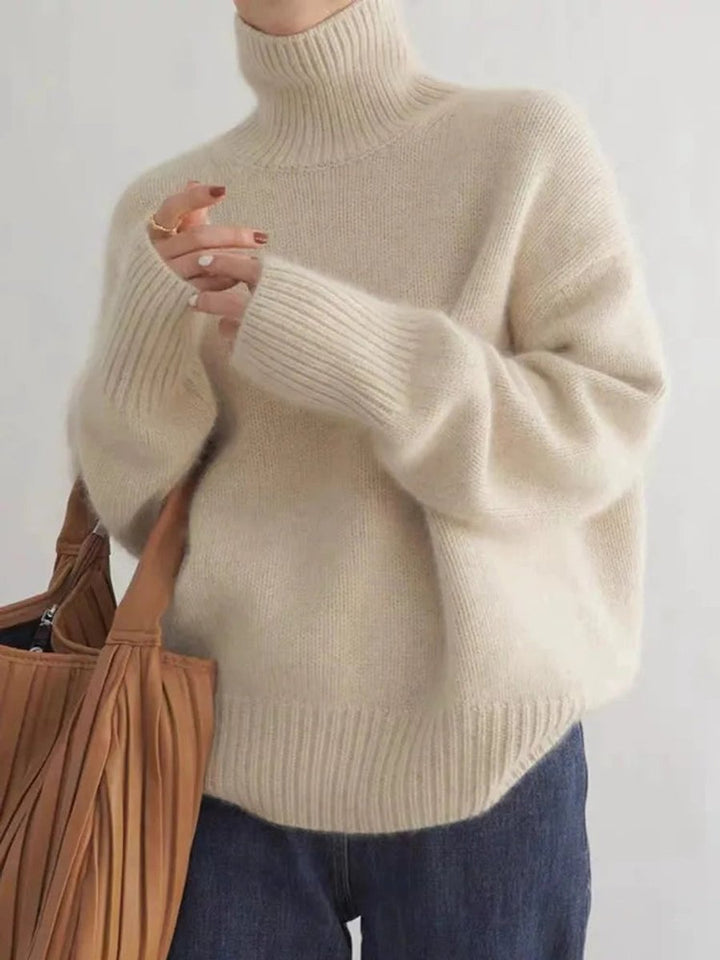 Women's Oversized Turtleneck Cashmere Knitted Sweater