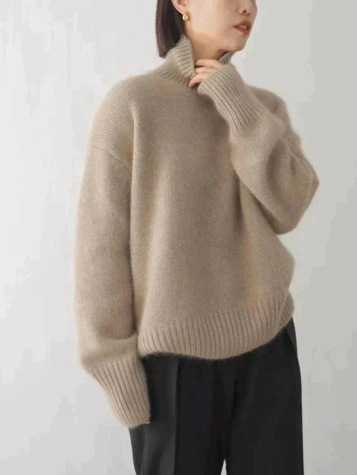 Women's Oversized Turtleneck Cashmere Knitted Sweater