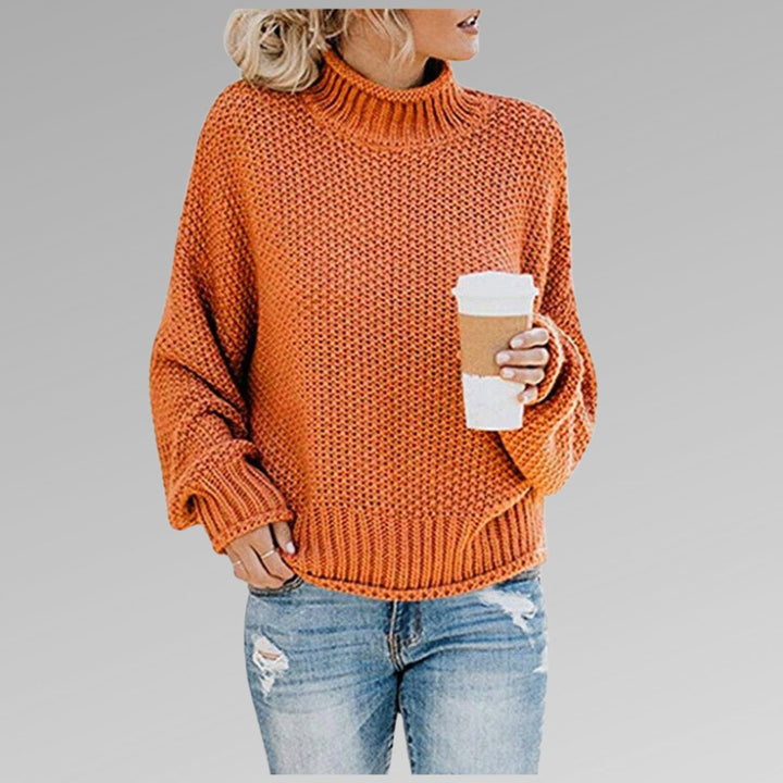 Women's Oversized Turtleneck Chunky Knit Jumper
