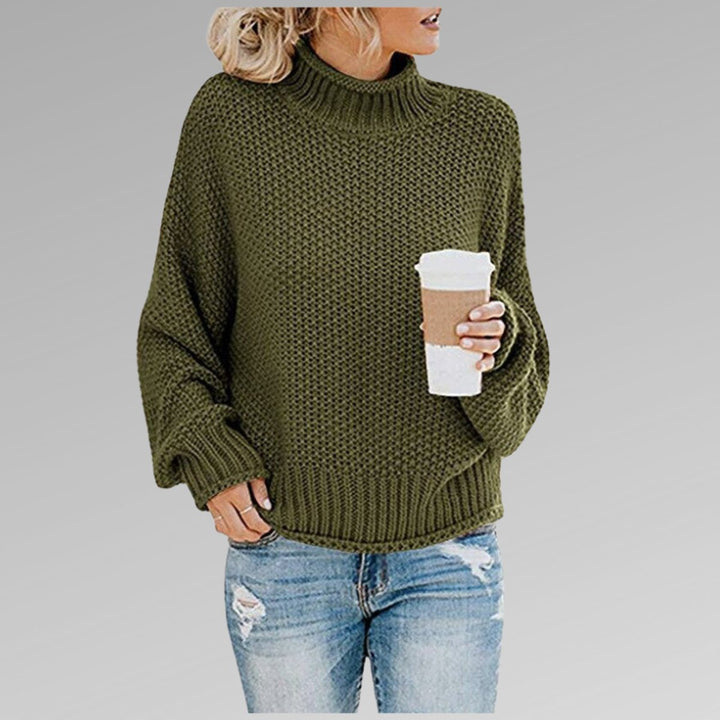 Women's Oversized Turtleneck Chunky Knit Jumper