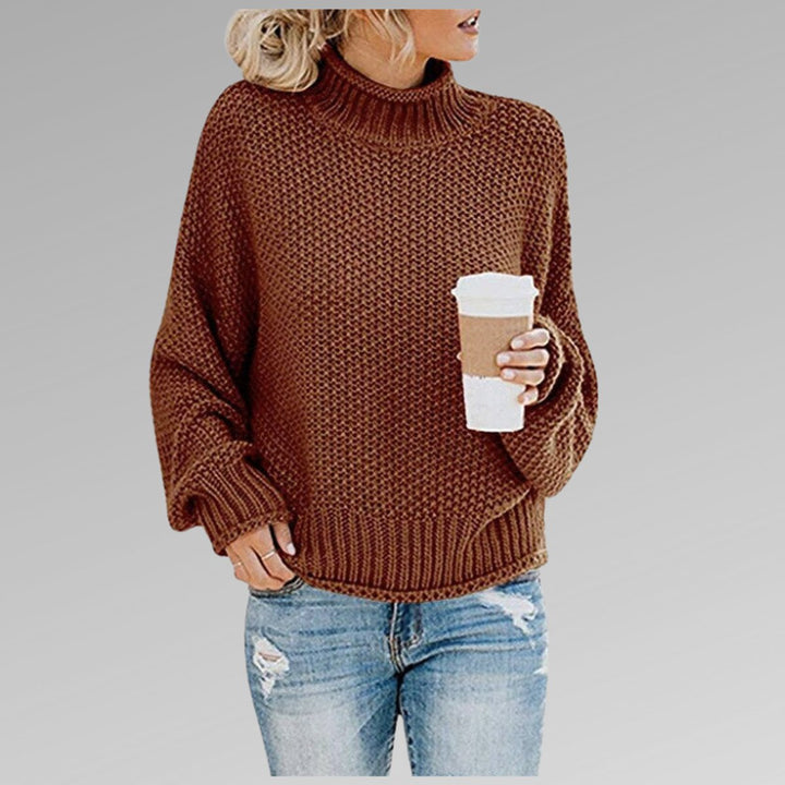 Women's Oversized Turtleneck Chunky Knit Jumper