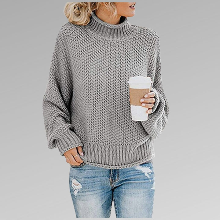Women's Oversized Turtleneck Chunky Knit Jumper