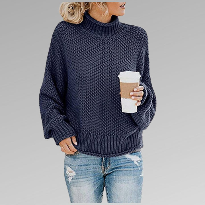 Women's Oversized Turtleneck Chunky Knit Jumper