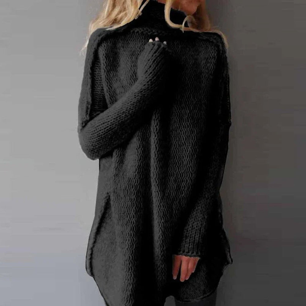 Women's Oversized Turtleneck Longline Knitted Dress