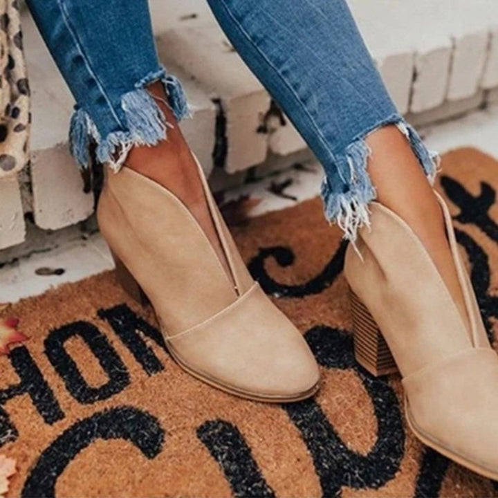Women's Pointed-Toe Block-Heel Ankle Heeled Boots