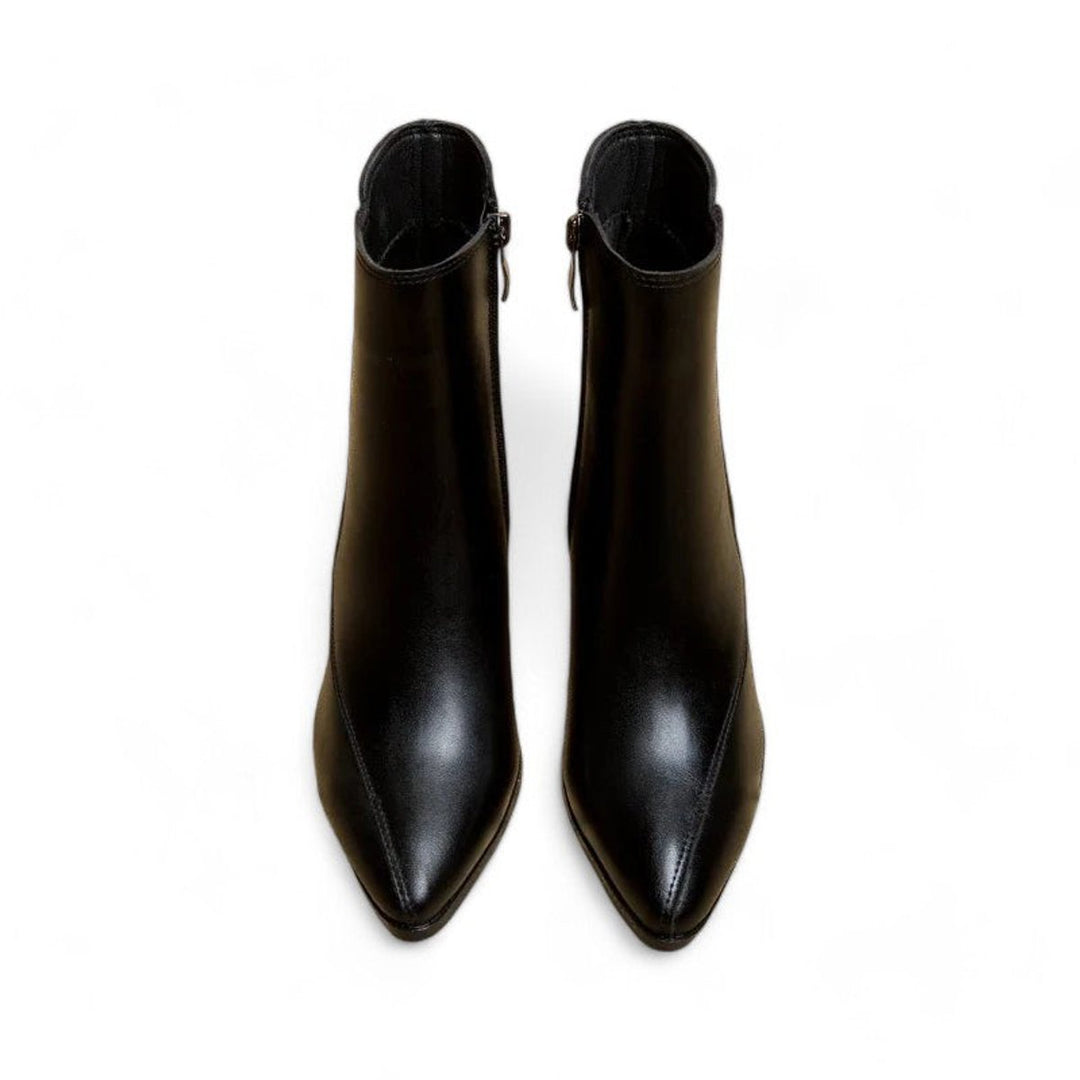 Women's Pointed-Toe Block-Heel Ankle Heeled Boots Side-Zip