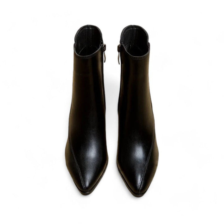 Women's Pointed-Toe Block-Heel Ankle Heeled Boots Side-Zip