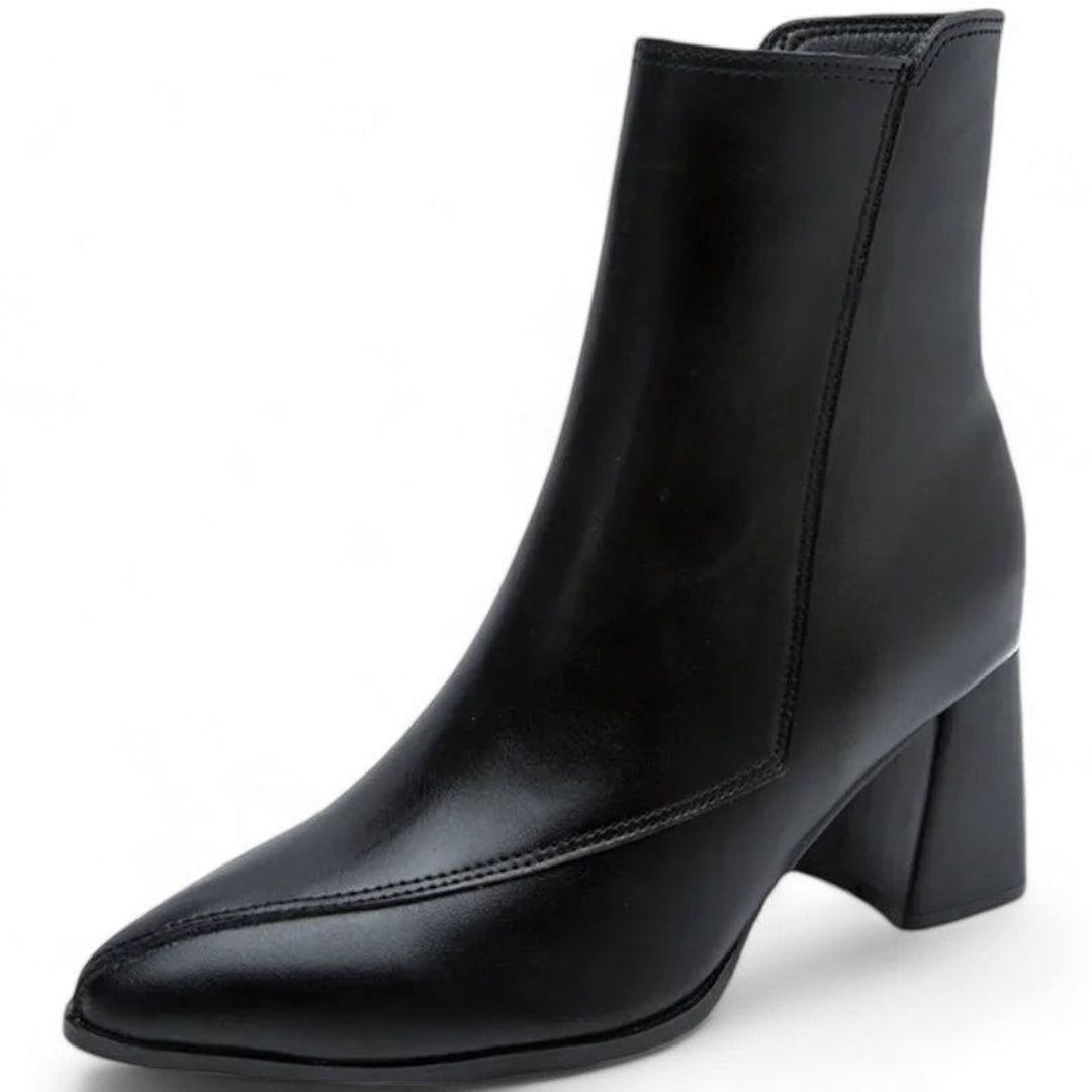 Women's Pointed-Toe Block-Heel Ankle Heeled Boots Side-Zip