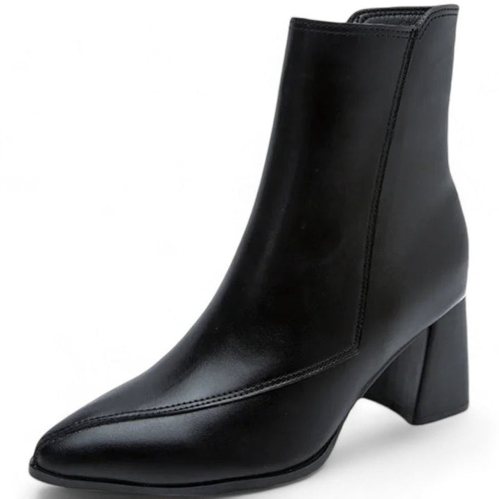 Women's Pointed-Toe Block-Heel Ankle Heeled Boots Side-Zip