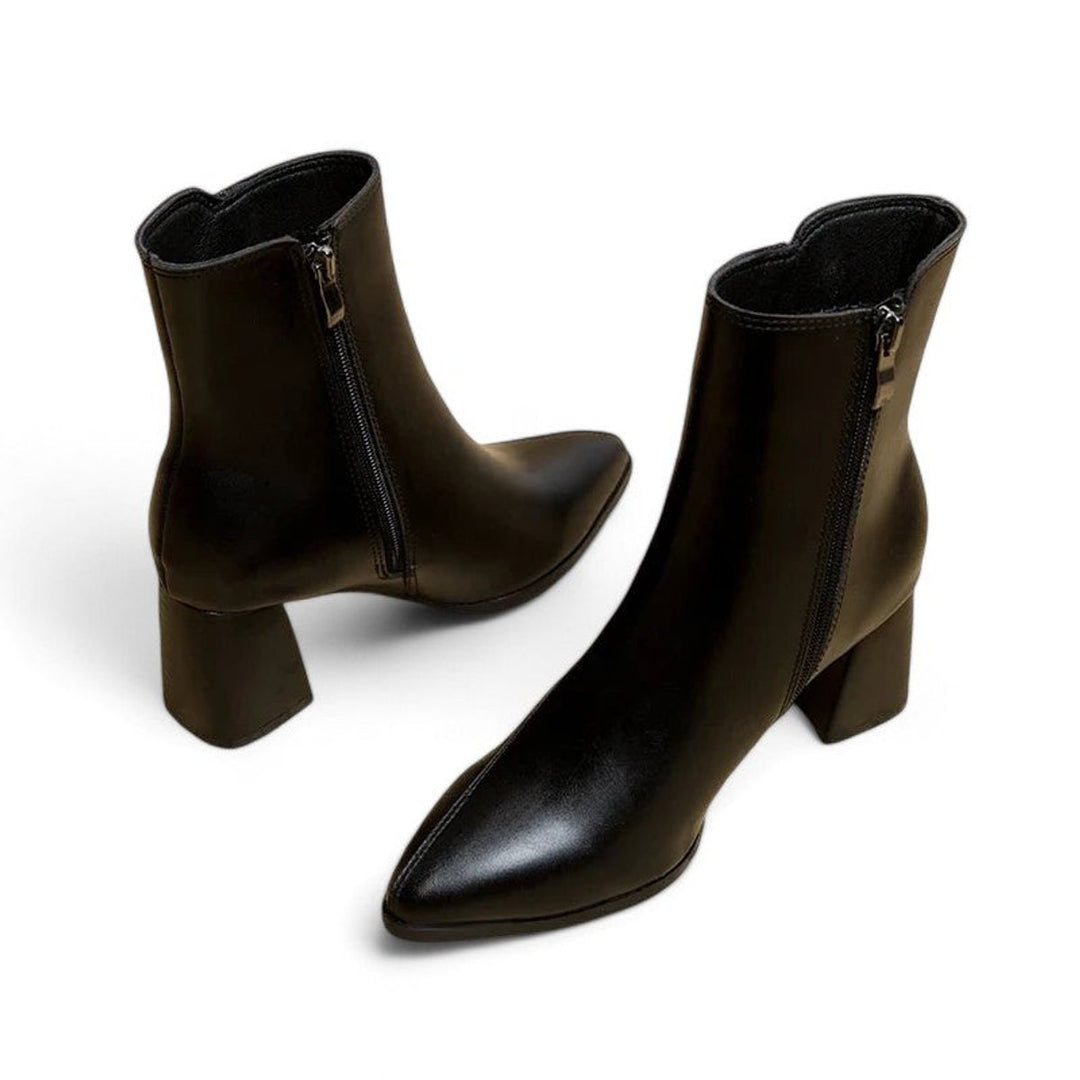 Women's Pointed-Toe Block-Heel Ankle Heeled Boots Side-Zip