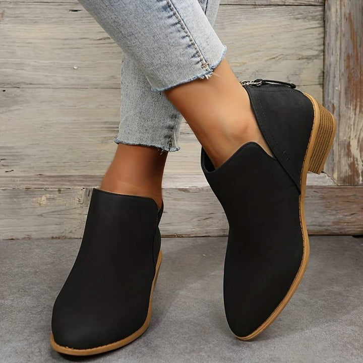 Women's Pointed-Toe Block-Heel Suede Ankle Heeled Boots