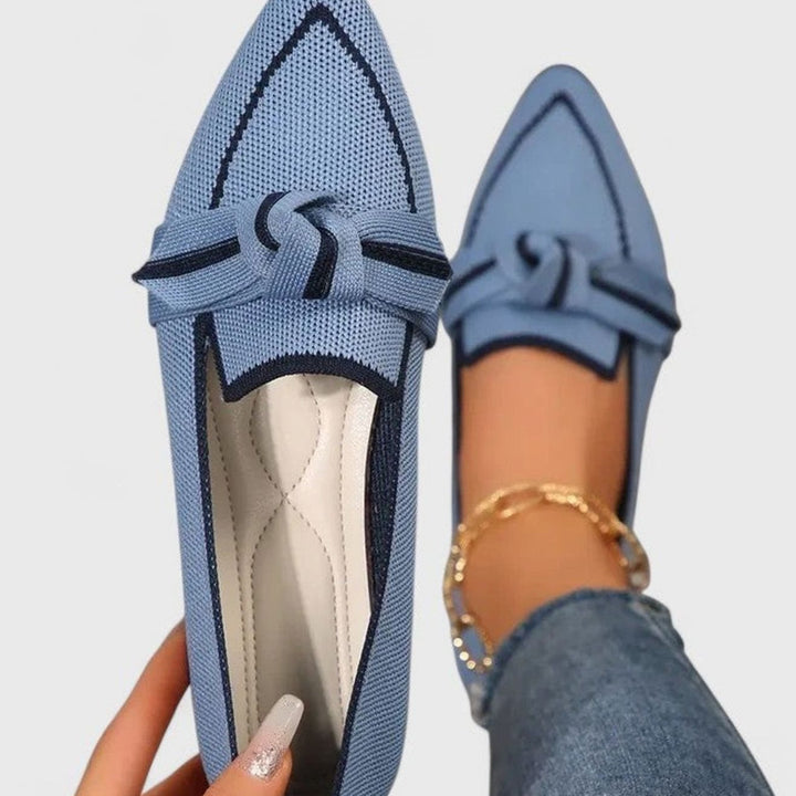 Women's Pointed-Toe Knot-Detail Slip-On Flat Loafers