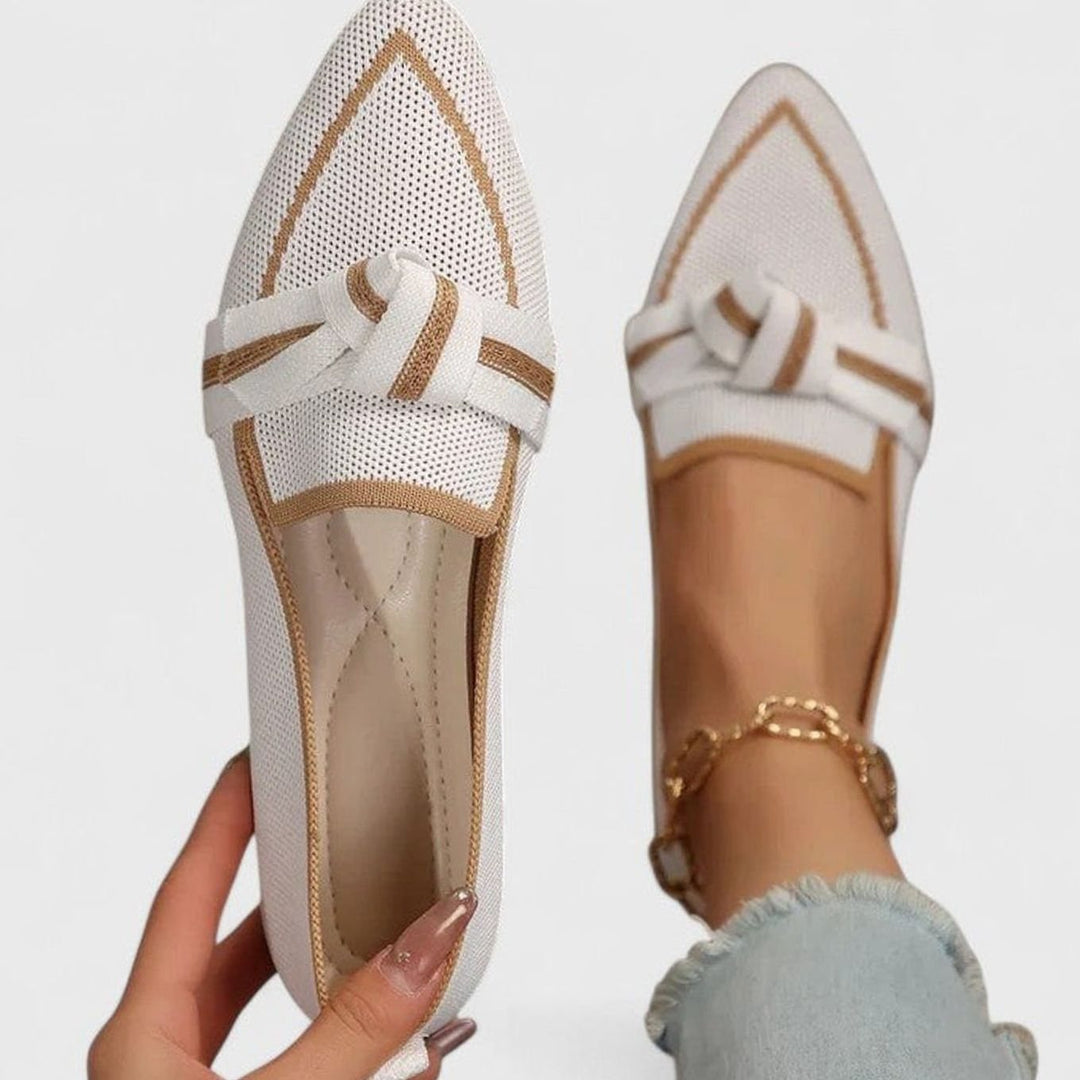 Women's Pointed-Toe Knot-Detail Slip-On Flat Loafers