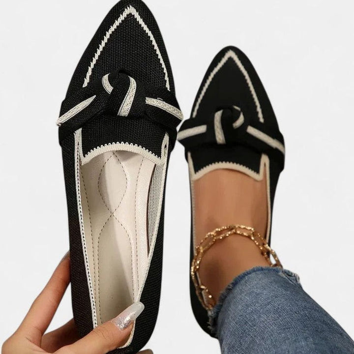 Women's Pointed-Toe Knot-Detail Slip-On Flat Loafers
