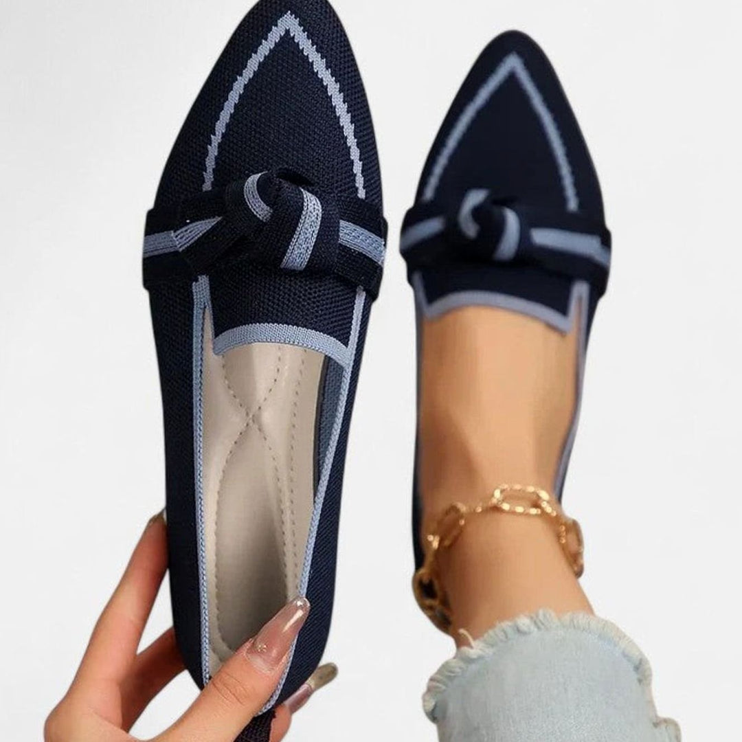 Women's Pointed-Toe Knot-Detail Slip-On Flat Loafers