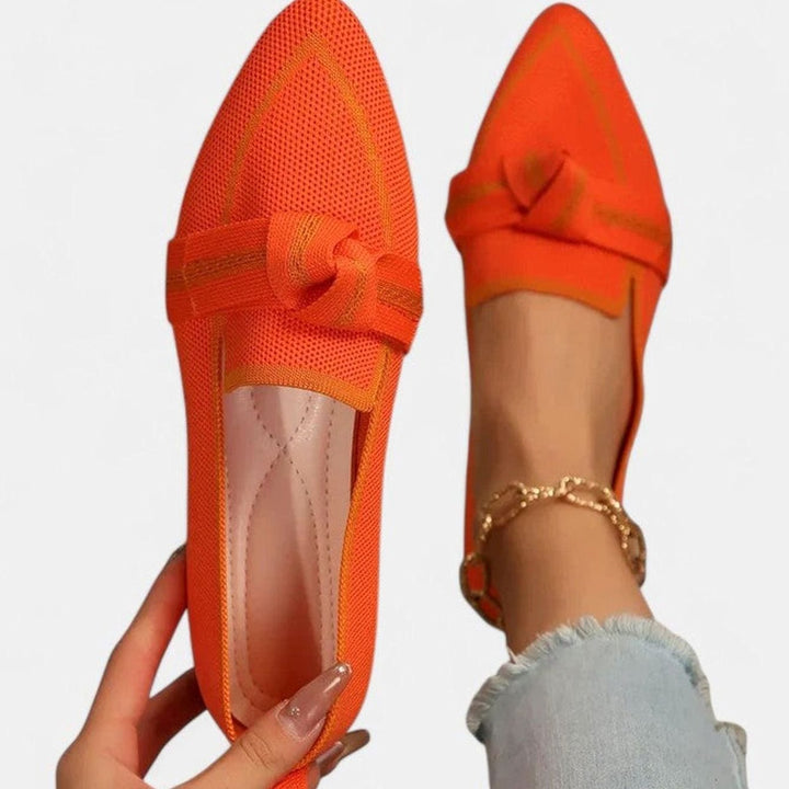 Women's Pointed-Toe Knot-Detail Slip-On Flat Loafers