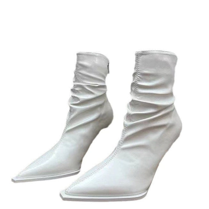 Women's Pointed-Toe Ruched Stiletto Ankle Heeled Boots