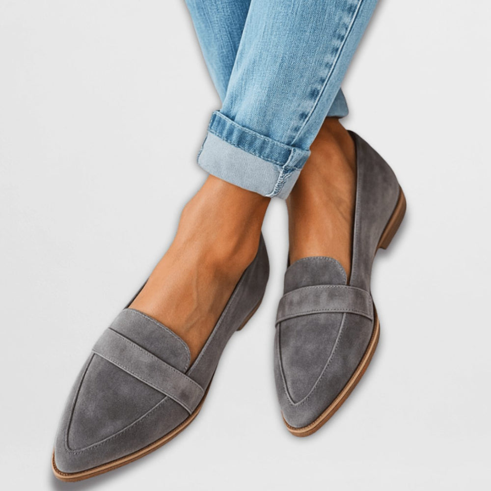 Women's Pointed-Toe Suede Penny Loafers