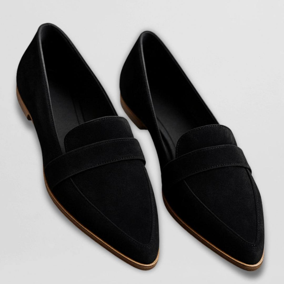 Women's Pointed-Toe Suede Penny Loafers
