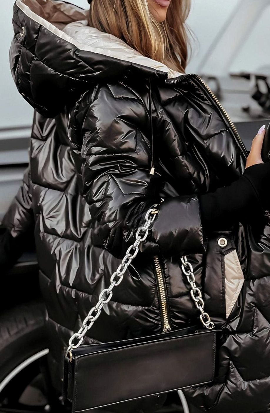 Women's Quilted Hooded Longline Puffer Jacket
