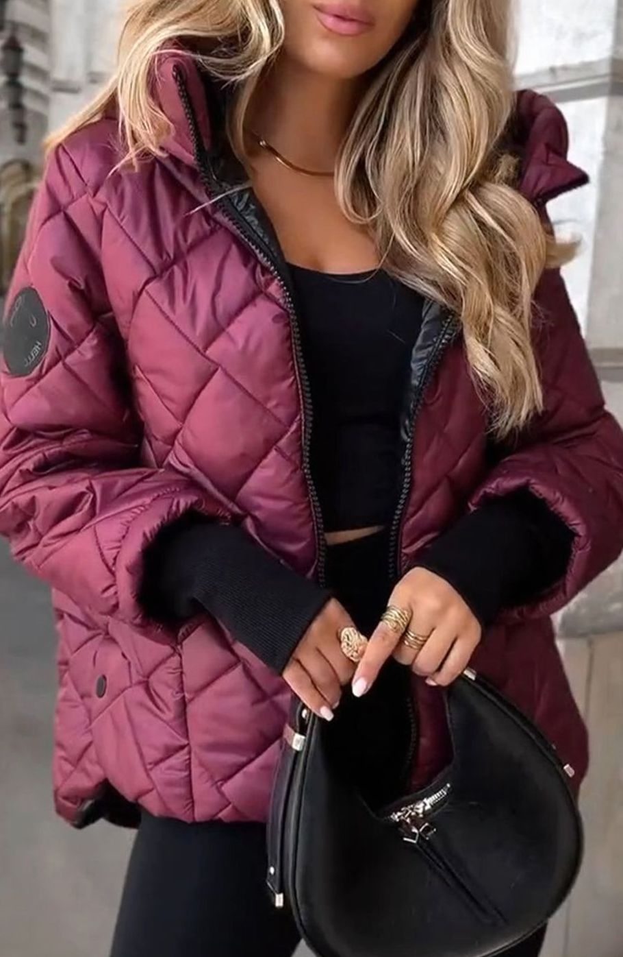 Women's Quilted Hooded Zip-Up Puffer Jacket