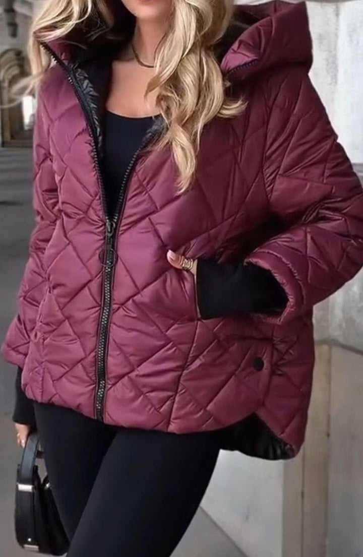 Women's Quilted Hooded Zip-Up Puffer Jacket