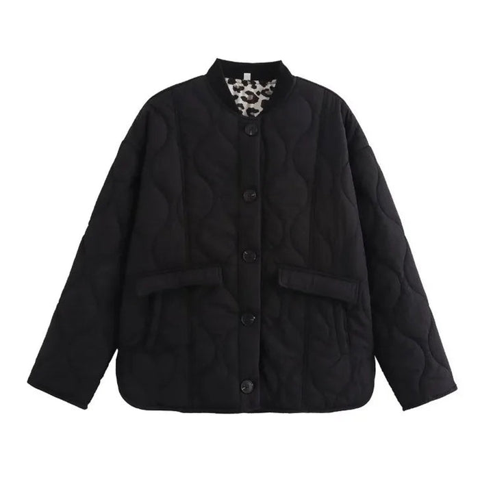 Women's Quilted Leopard-Lined Relaxed Padded Coat