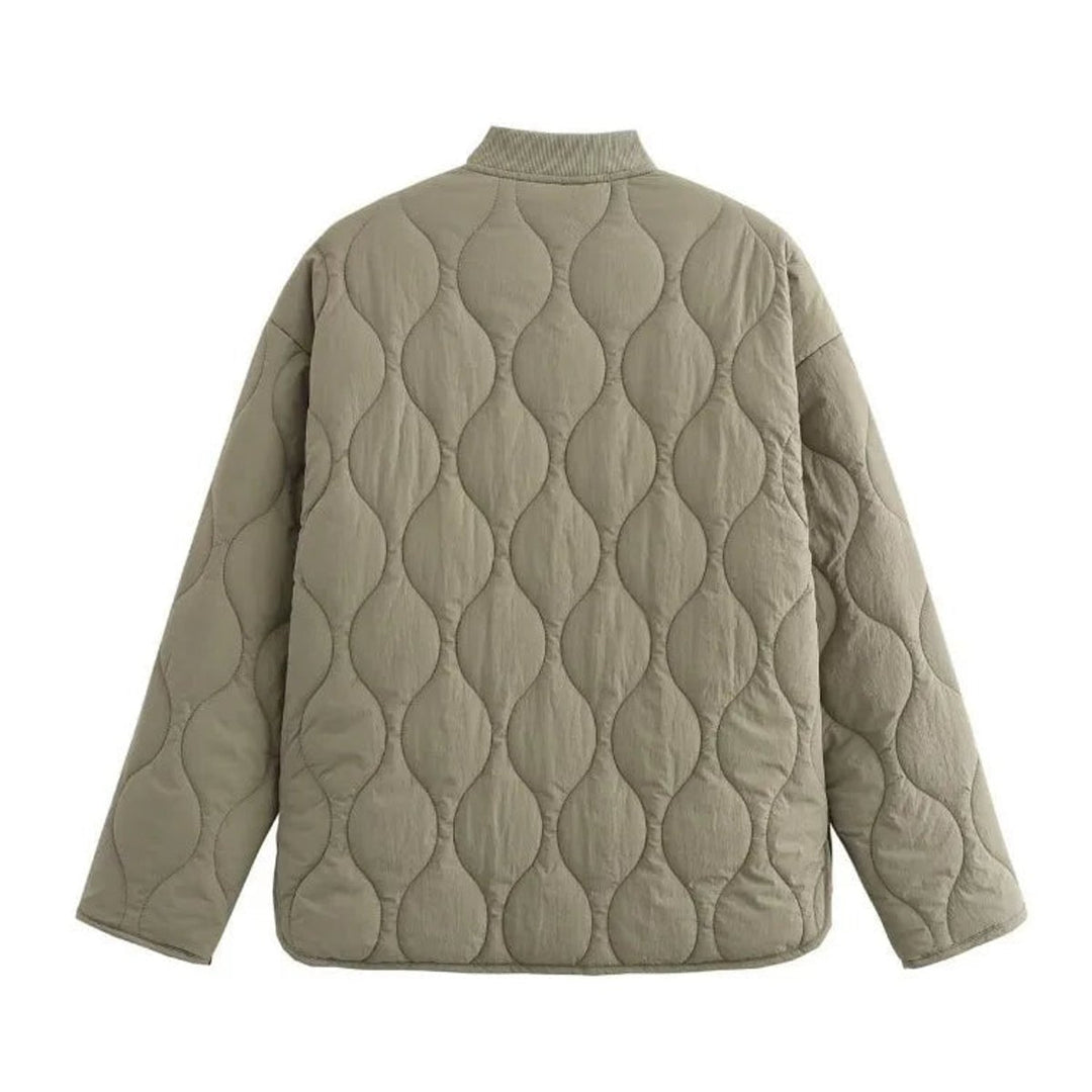 Women's Quilted Leopard-Lined Relaxed Padded Coat