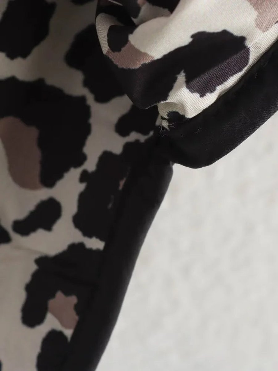 Women's Quilted Leopard-Lined Relaxed Padded Coat