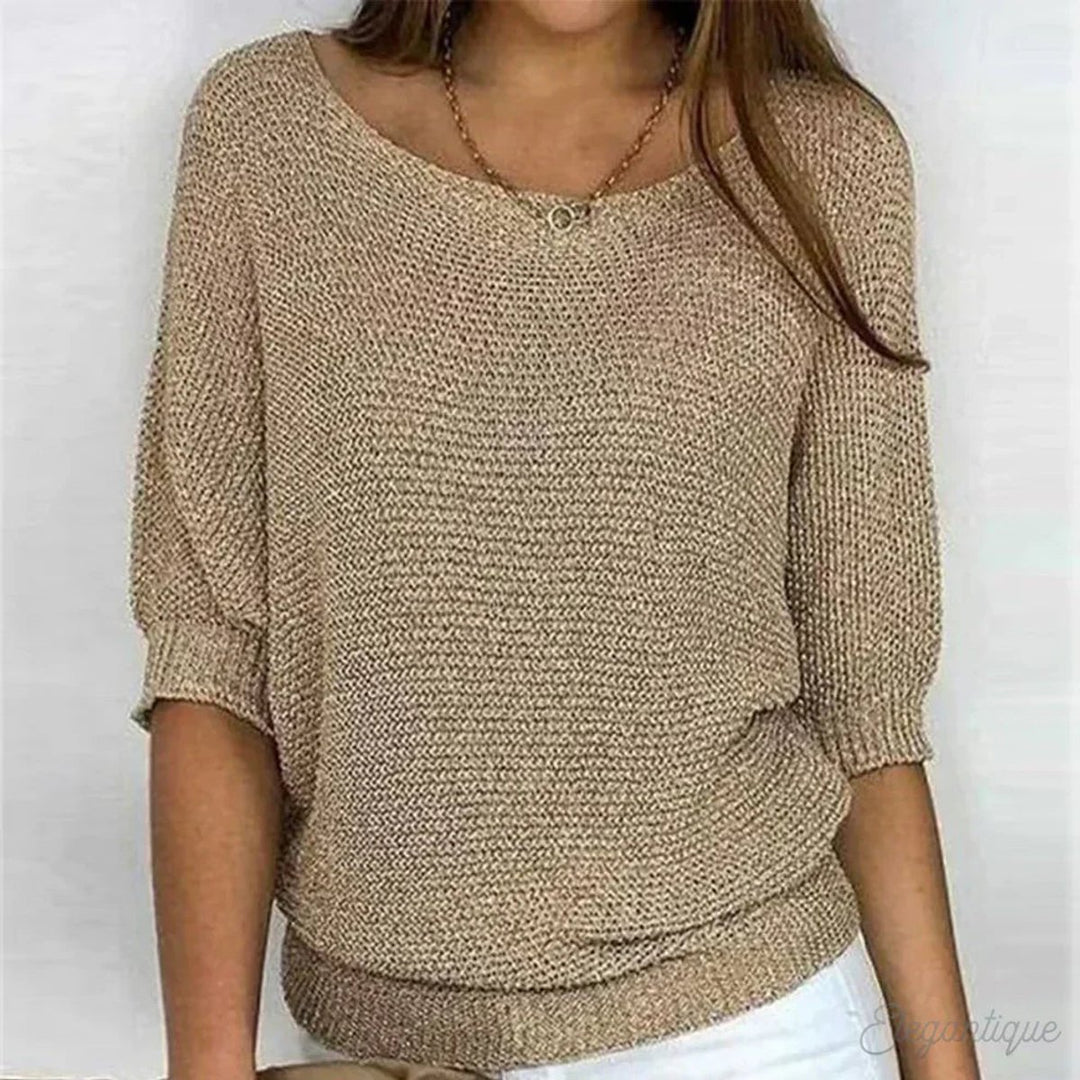 Women's Relaxed-Fit Batwing-Sleeve Knitted Jumper