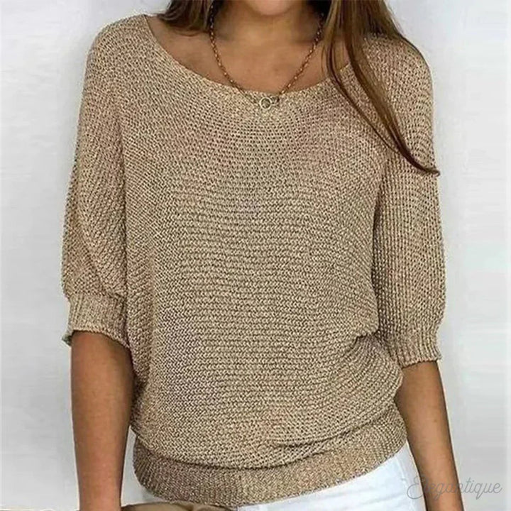 Women's Relaxed-Fit Batwing-Sleeve Knitted Jumper