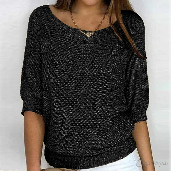 Women's Relaxed-Fit Batwing-Sleeve Knitted Jumper