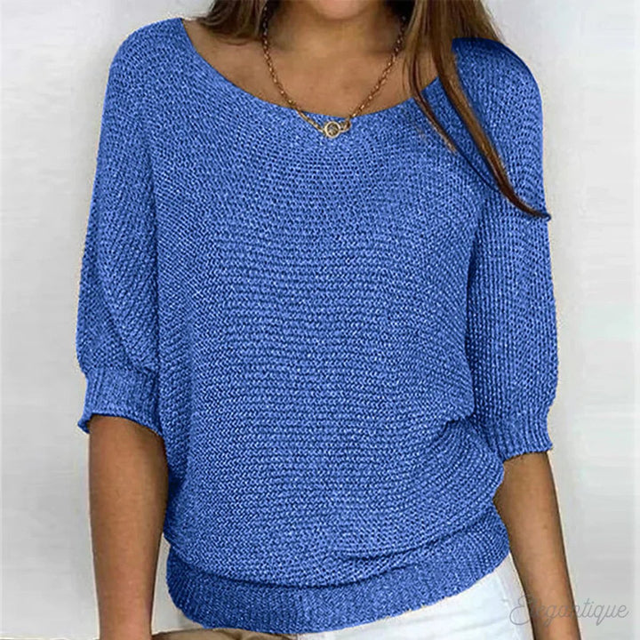 Women's Relaxed-Fit Batwing-Sleeve Knitted Jumper