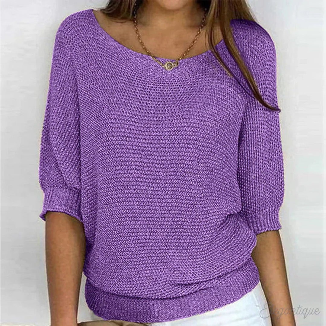 Women's Relaxed-Fit Batwing-Sleeve Knitted Jumper