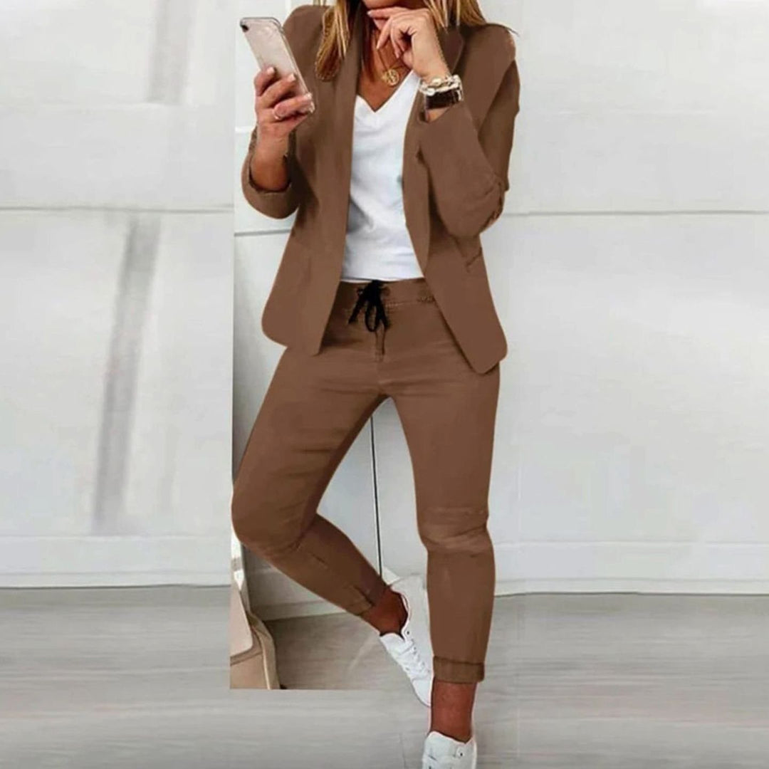 Women's Relaxed-Fit Blazer Jogger Co-ord Two-Piece Set