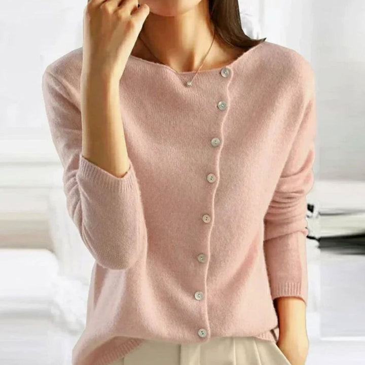 Women's Relaxed Fit Button Front Cardigan Knit Jumper - Pink