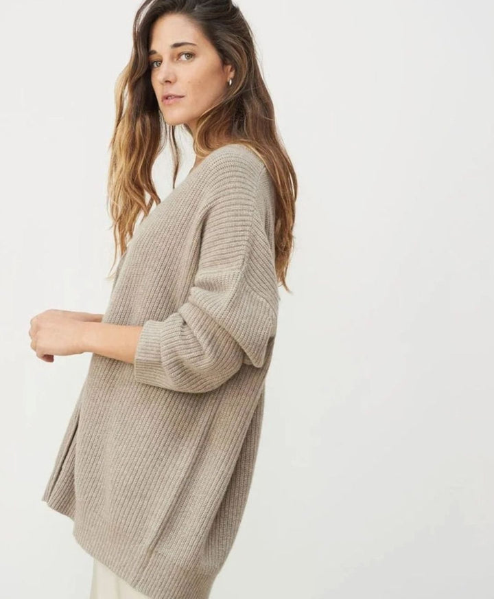 Women's Relaxed-Fit Button-Up Oversized Knit Cardigan