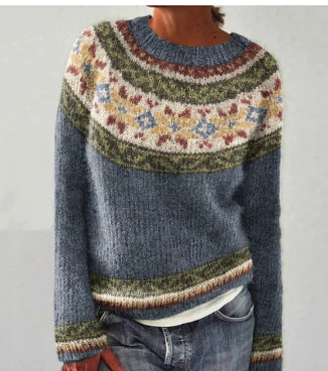 Women's Relaxed-Fit Colourful Striped Knit Jumper