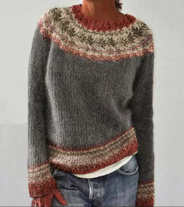 Women's Relaxed-Fit Colourful Striped Knit Jumper