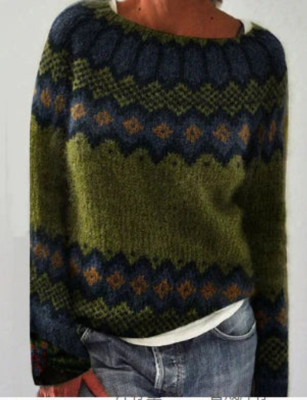 Women's Relaxed-Fit Colourful Striped Knit Jumper