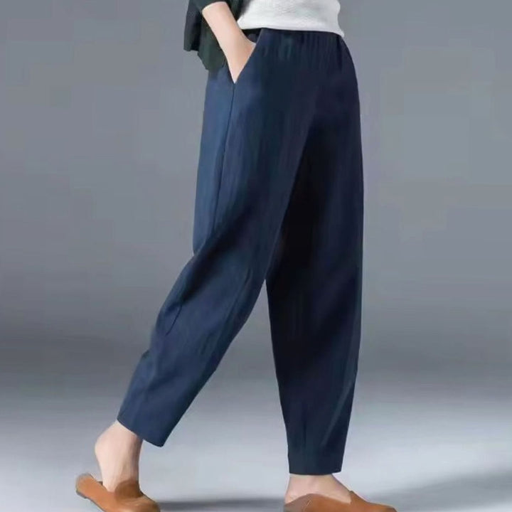 Women's Relaxed-Fit Elastic-Waist Ankle-Length Trousers