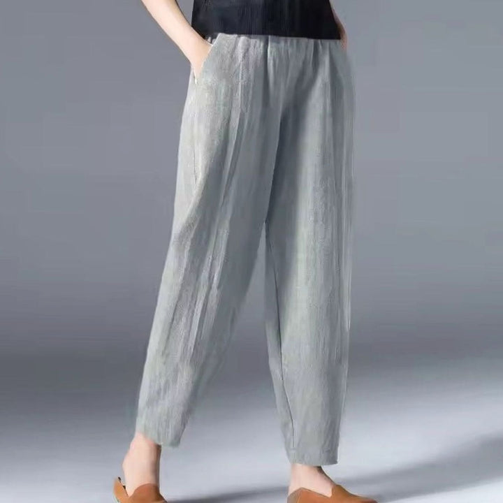 Women's Relaxed-Fit Elastic-Waist Ankle-Length Trousers