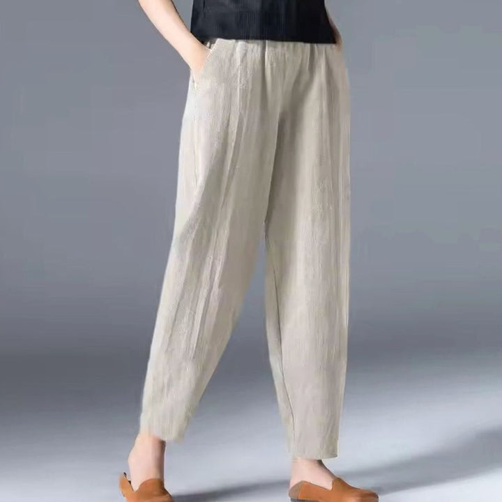 Women's Relaxed-Fit Elastic-Waist Ankle-Length Trousers
