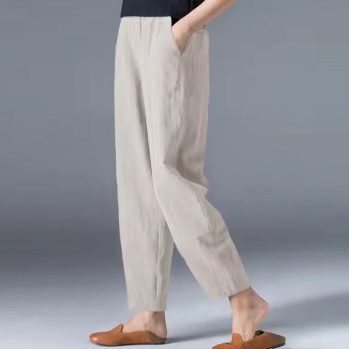Women's Relaxed-Fit Elastic-Waist Ankle-Length Trousers